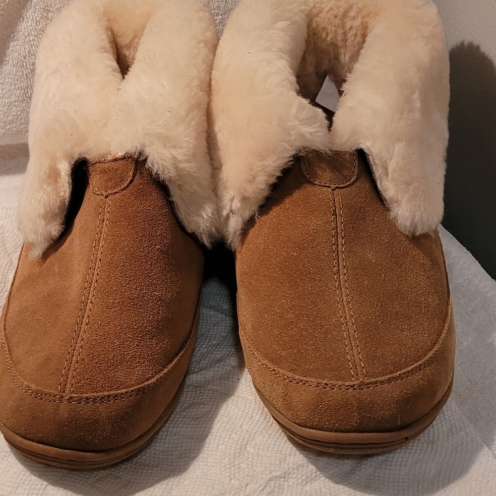 VERMONT COUNTRY STORE SHEEPSKIN CUFFED BOOTIES SIZE 10
